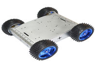 linha através dos campos esperta de quatro rodas da liga de alumínio do preto do robô do carro de 4WD Arduino